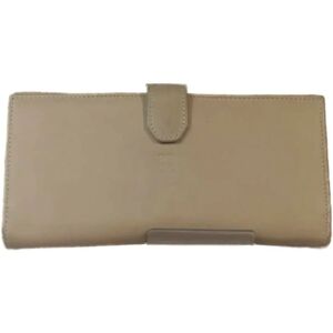 Loewe Calf Coin Purse Beige Long Wallet