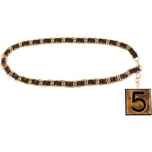 Chanel Number 5 Charm Chain Belt Black