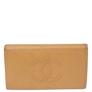 Chanel Beige Caviar Leather CC Cambon Wallet, Beige