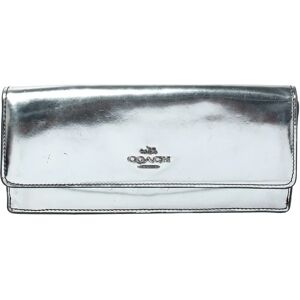 COACH Metallic Silver Patent Leather Continental Wallet