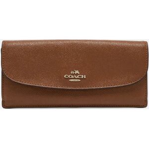 COACH Brown Leather Flap Continental Wallet