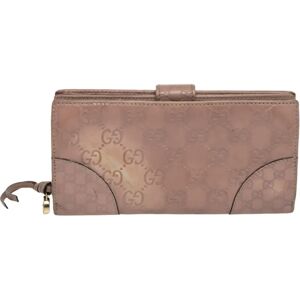 Beige Guccissima Leather Bree Bifold Wallet, Beige