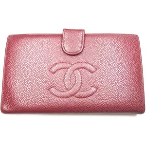 Chanel Classic Burgundy Caviar Bi Fold Long Wallet