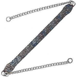 Sarah Haran Accessories Sarah Haran Gemini Strap - Textured - Silver / Navy Multi Shagreen - Female