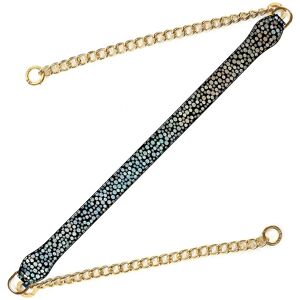 Sarah Haran Accessories Sarah Haran Gemini Strap - Textured - Gold / Metallic Silver Black Holographic - Female