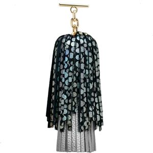 Sarah Haran Accessories Sarah Haran Double Pompom Tassel - Textured - Gold / Metallic Silver Black Holographic - Female