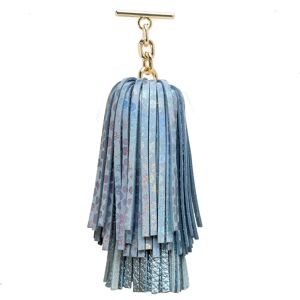 Sarah Haran Accessories Sarah Haran Double Pompom Tassel - Textured - Gold / Metallic Mist Blue Holographic - Female