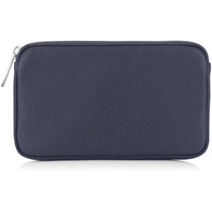 Sarah Haran Accessories Sarah Haran Millie Pouch Clutch Purse - Silver / Navy Blue - Silver / Navy - Female