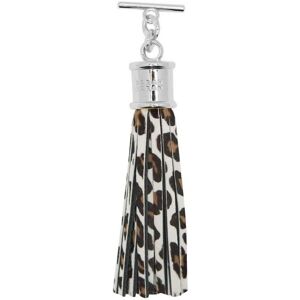 Sarah Haran Accessories Sarah Haran Leather Handbag Tassel- Animal Print- Silver/ Leopard Cream - Silver / Leopard Cream - Female