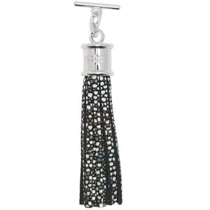 Sarah Haran Accessories Sarah Haran Leather Handbag Tassel- Animal Print- Silver/ Multi-Colour Shagreen - Silver / Multi-Colour Shagreen - Female