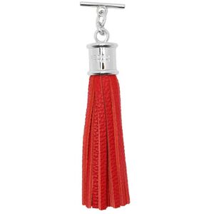 Sarah Haran Accessories Sarah Harah Leather Handbag Tassel - Silver / Pillarbox Red - Silver / Pillarbox Red - Female