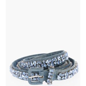 Ermanno Scervino Denim Belt with All-Over Jewels 25mm size 75 - Female