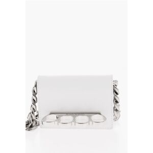 Alexander McQueen Leather FOUR RING Card Holder with Chain Shoulder Strap size Unica - Female