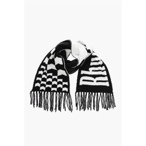 Rhude Two-Tone Fuzzy Scarf with Maxi Logo and Fringes size Unica - Female