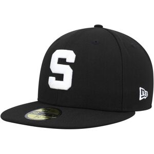 Men's New Era Michigan State Spartans Black & White 59FIFTY Fitted Hat - Male - Black