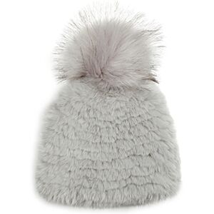 Jocelyn Faux Fur Pom Pom Hat  - Light Gray