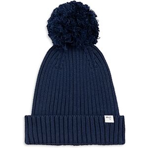 Miles The Label Unisex Ribbed Pom-Pom Beanie - Baby  - Navy - Size: 3-9 months