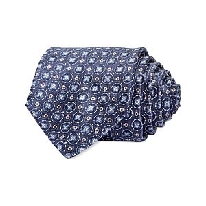 The Men's Store at Bloomingdale's Medallion Grid Silk Classic Tie - 100% Exclusive  - Navy/blue - Size: One Sizemale