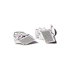 Tateossian Rhodium Odd Pair Card Cufflinks  - Rhodiummale