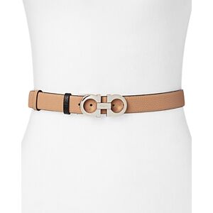 Salvatore Ferragamo Women's Skinny Gancini Belt  - New Bisque Beige