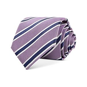 Boss Diagonal Stripe Silk Classic Tie  - Medium Purple - Size: One Sizemale