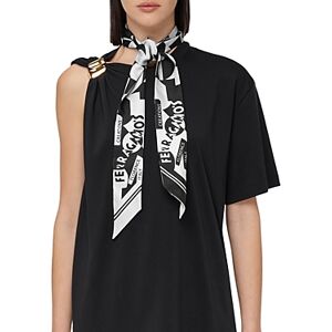 Ferragamo Tw Venna Silk Skinny Scarf  - Black/White