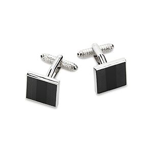 The Men's Store at Bloomingdale's Herringbone Square Cufflinks - 100% Exclusive  - Black/Silver - Size: One Sizemale