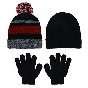 Capelli Boys' 3 Pc. Hats & Gloves Set - Big Kid  - Red Combo - Size: Small