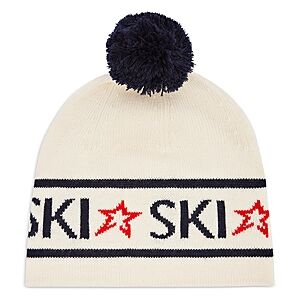 Perfect Moment Ski Wool Beanie  - White/Blue