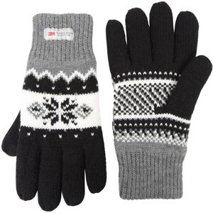 Mountain Warehouse Thinsulate Fairisle Womens Gloves - Black - Black - Size: ONE