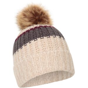 Mountain Warehouse Womens Colour Block Beanie - Beige - Beige - Size: ONE