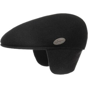 504 Flat Cap with Ear Flaps by Kangol - black - Herren - Size: L (58-59 cm)