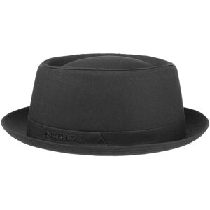 Athens Cotton Pork Pie Hat by Stetson - black - Unisex - Size: 54 cm