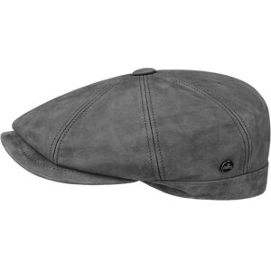 Nappa Wax Leather Flat Cap by Lierys - grey - Size: 56 cm