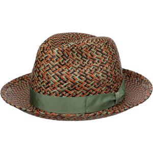 Federico Patterned Panama Hat by Borsalino - mint green - Female - Size: 61 cm