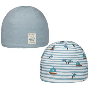 GOTS Kids Reversible Beanie by maximo - blue-grey - Size: 51 cm
