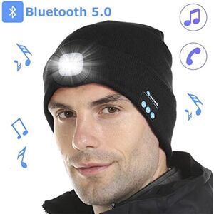 Echoco Winter hat women music bluetooth LED knitted hat flashlight light outdoor sports hat men climbing camping warm beanie hat