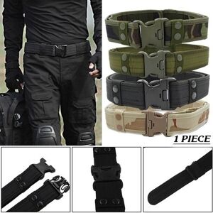 InFayeWH Camouflage Men Military Tactical Belt Adjustable Outdoor Heavy Duty Combat Nylon Webbing Belt