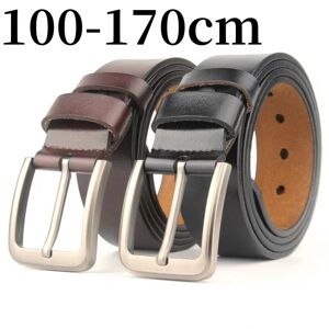 L.RIDING PULO 100-170cm Real Cow Genuine Leather Belts for Man High Quality Plus Long Size Male Pin Buckle Waist Belt Strap