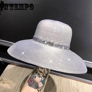 WTEMPO Ladies Travel Beach Hat Ins Elegant Holiday Straw Hat Big Brim Hat Sun Hat Women Sun Hat Women Sun Protection Hat