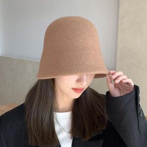 yangyi Women Winter Bucket Hat Thick Solid Color Soft Sun UV Protection No Brim Deep Windproof Cold Resistant Foldable Hat Lady Cap Outdoor Headwear