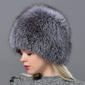 Raglaido Natural Winter Fox Fur Hats Women Real silver Fox Knit Beanie Hat balaclava Lady Winter Snow Cap Luxury Brand caps gorro masculi