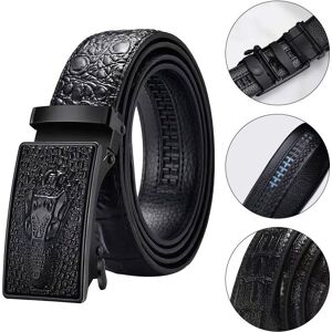 SHjiaoge Fashion Man Business Belts Leather Belt Automatic Buckle Waistband Crocodile Pattern Waist Band