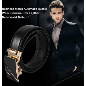 Jungle jun Business Men's Automatic Buckle Waist Genuine Cow Leather Belts Waist Belts