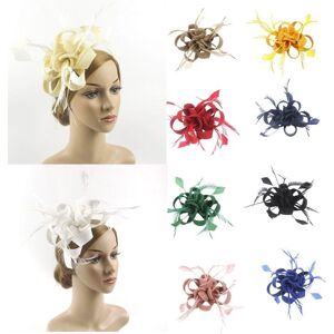 LnarVigo Feathers Ribbon Brid Fascinator Hairpin With Clip Flower Hair Pins Hat Headwear Cap  Cocktail