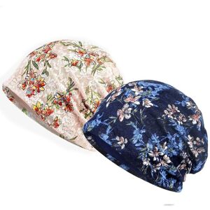 yuyi22 Lace Head Wrap Floral Print Beanies Hair Accessories Bonnet Turban Hat  Women Lady