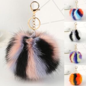 Bag Accessorries Fur Pompom Pendant Keychain Key Ring Women Car Handbag Ornament