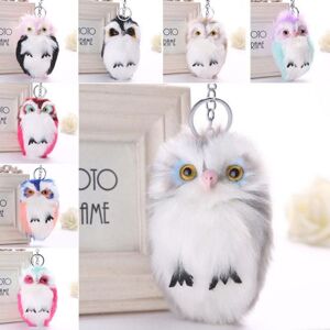 Bag Accessorries Handbag Car Keyrings Keychain Owl Pendant Pompom Fluffy Bag Gift