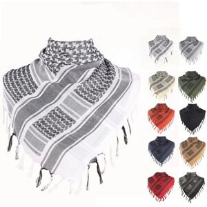 guannuotong Women Scarf Thickened Palestine Keffiyeh Wide Tassel Printed Vintage Sunshade Decorative Neck Protection Unisex Soft Warm Shawl Four Season Scarf