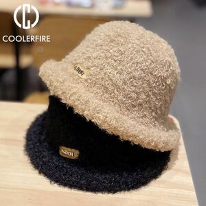 COOLERFIRE FASHION Warm Winter Hats for Women Solid Color Lamb Wool Gift Hat Cute Wide  Basin Ladies Caps Bowler Hats AC2146